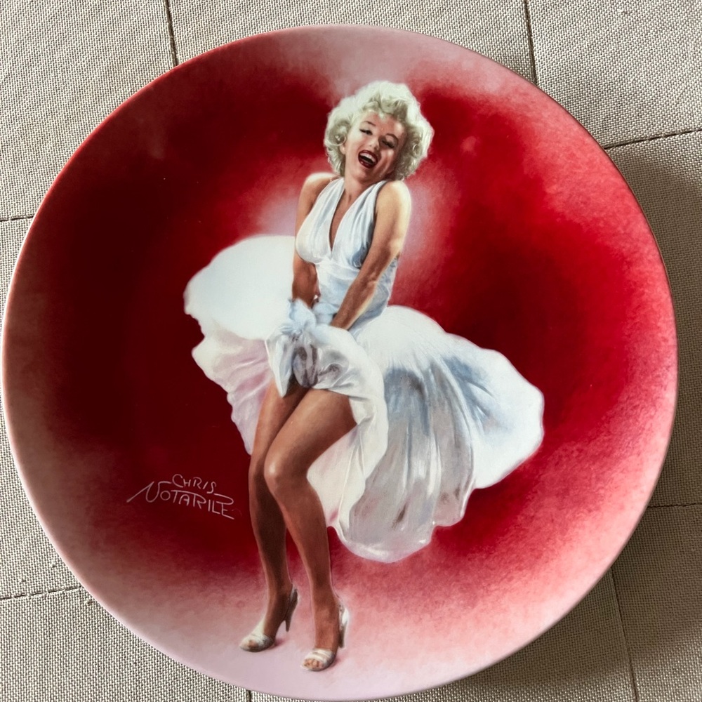Red and White Decorative Plate